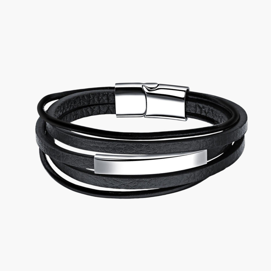 Armband aus Leder und Edelstahl
