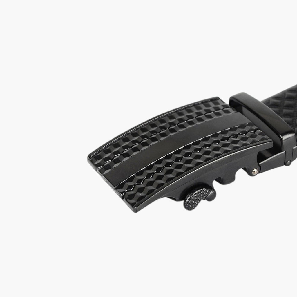 Cinturón de piel auténtica con hebilla automática para hombre