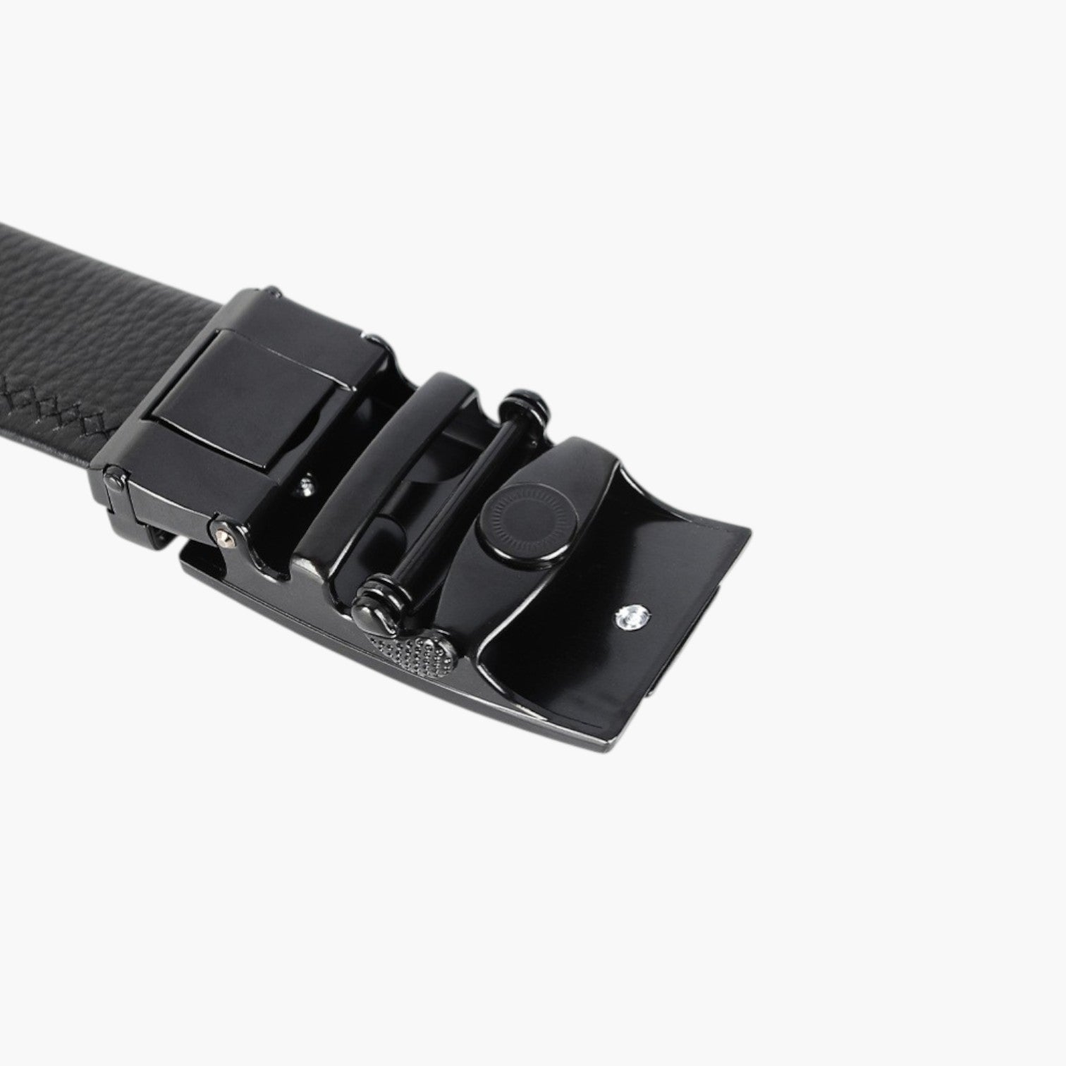 Cinturón de piel auténtica con hebilla automática para hombre