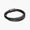 Pulseira de Couro e Aço Inoxidável
