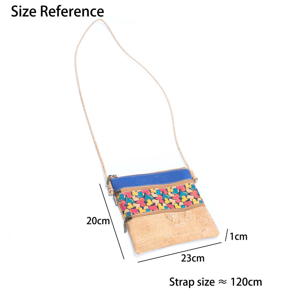 Bolso bandolera de corcho para mujer con patrón de corcho BAGP-206