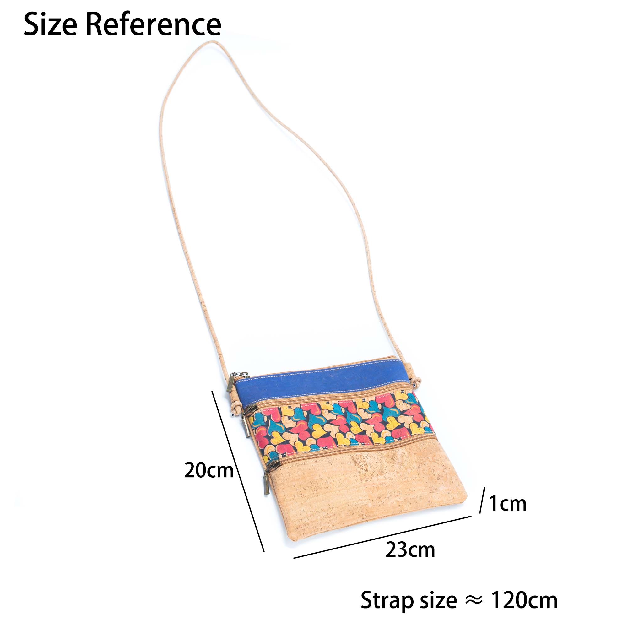Bolso bandolera de corcho para mujer con patrón de corcho BAGP-206