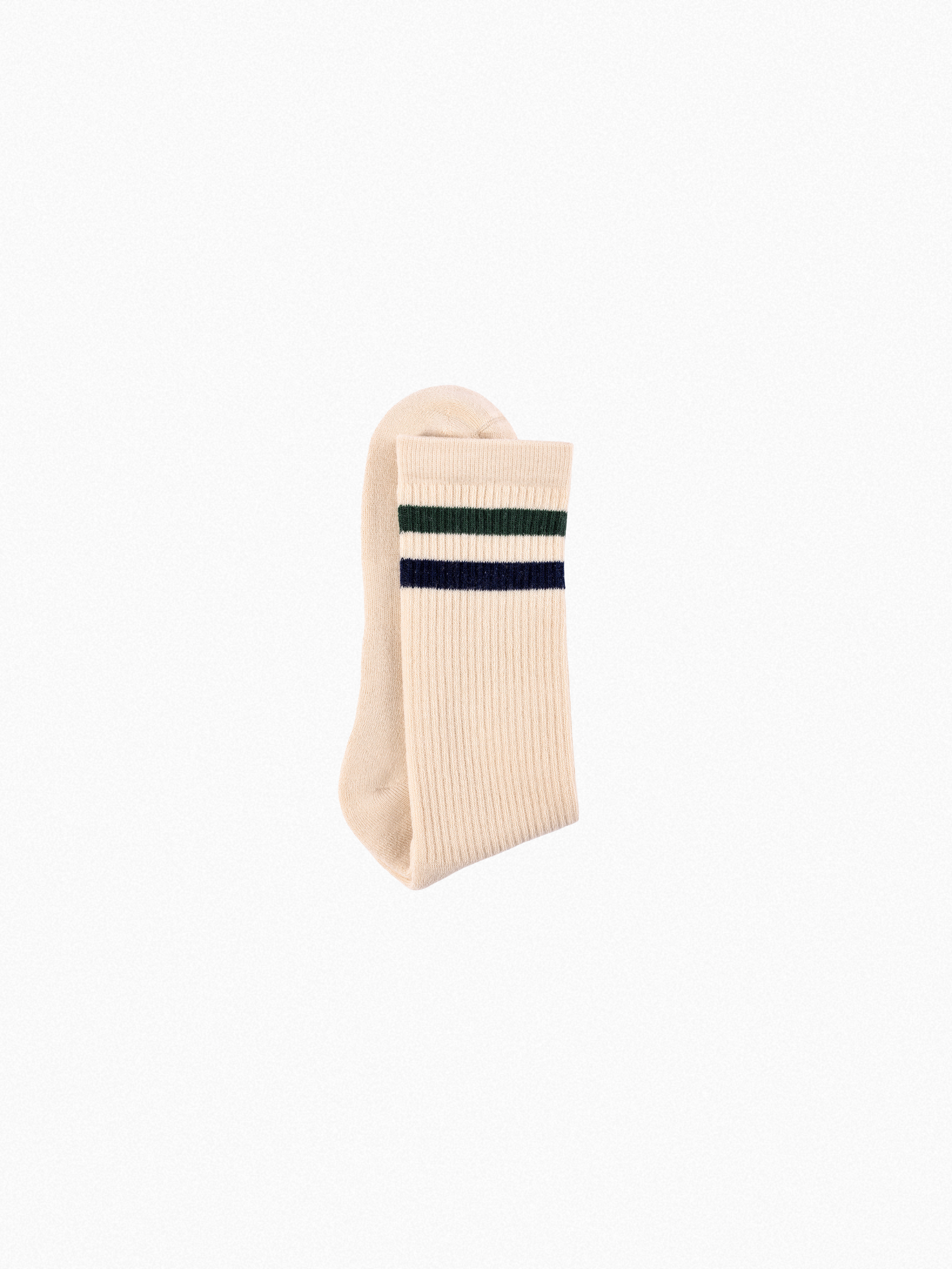 Athletic socks  - Vintage - double stripes green/blue