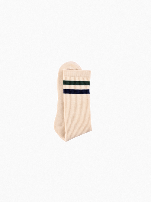 Athletic socks  - Vintage - double stripes green/blue