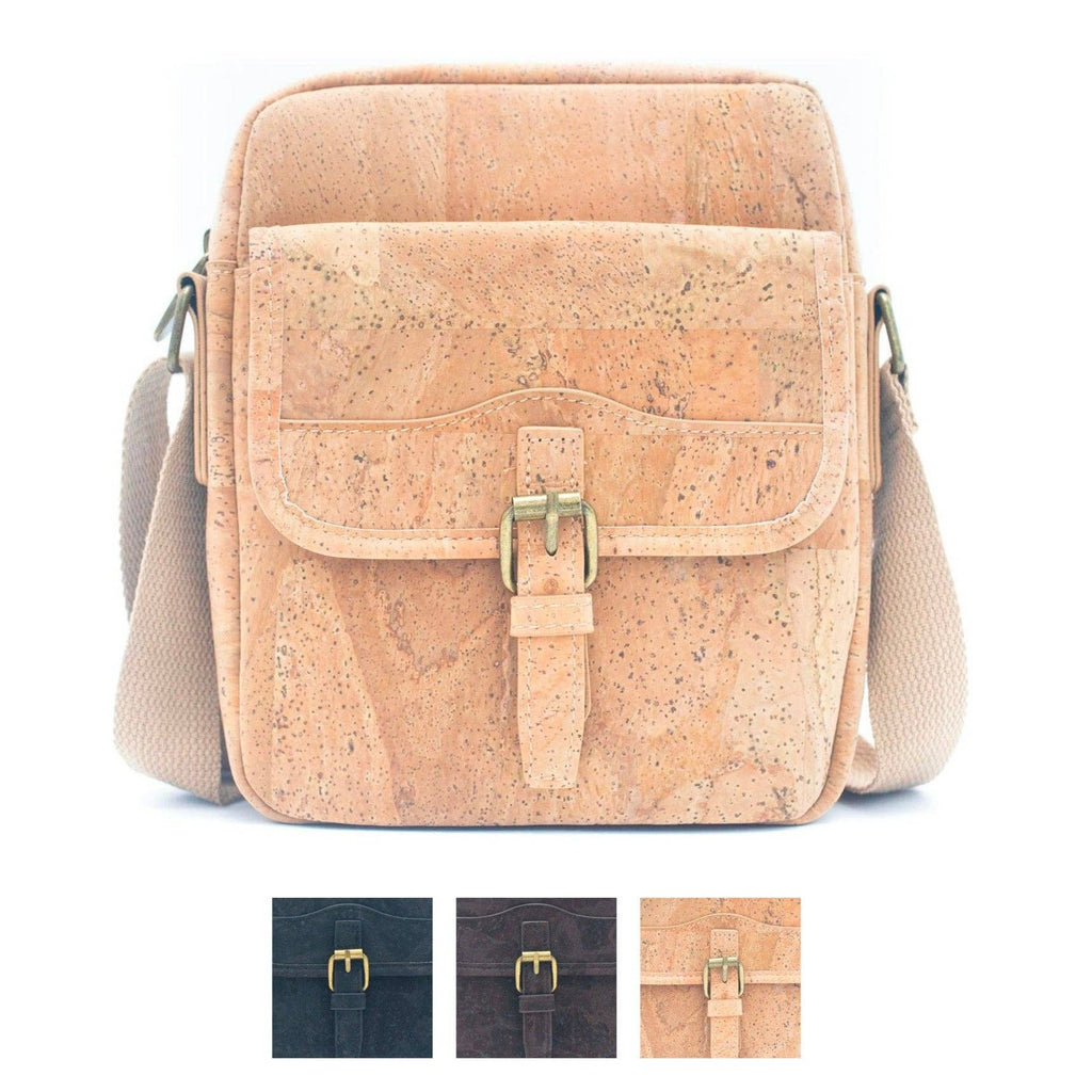 Umhängetasche für Herren aus Naturkork, Magnetverschluss BAG-2272