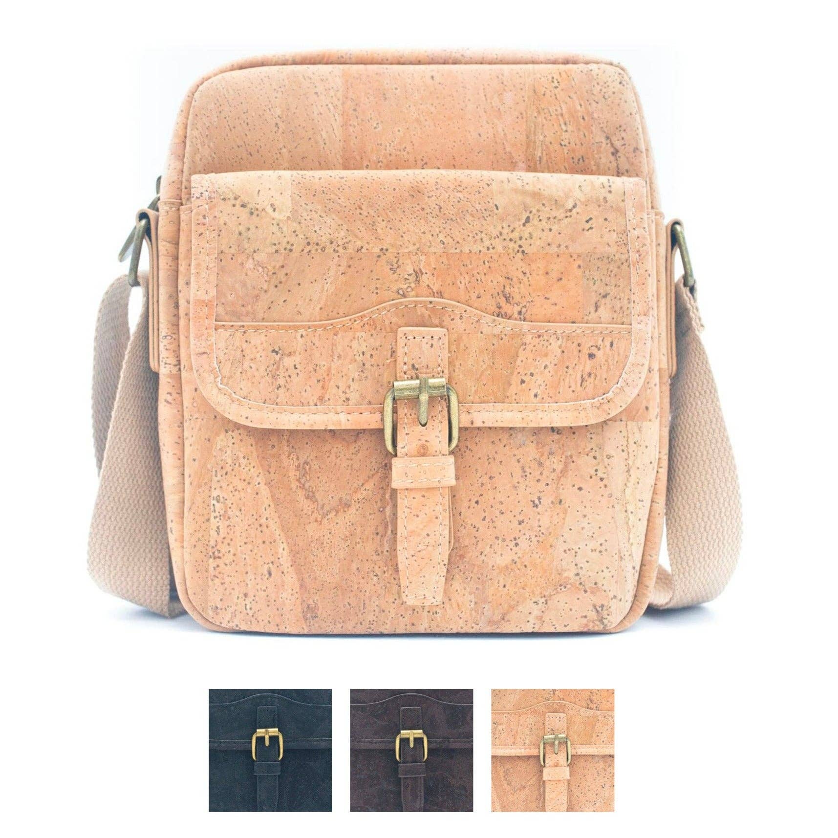 Umhängetasche für Herren aus Naturkork, Magnetverschluss BAG-2272