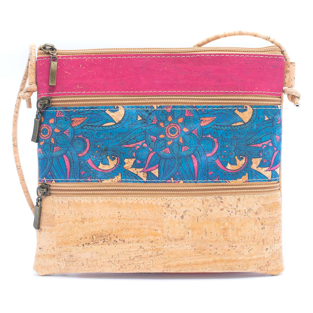 Bolso bandolera de corcho para mujer con patrón de corcho BAGP-206