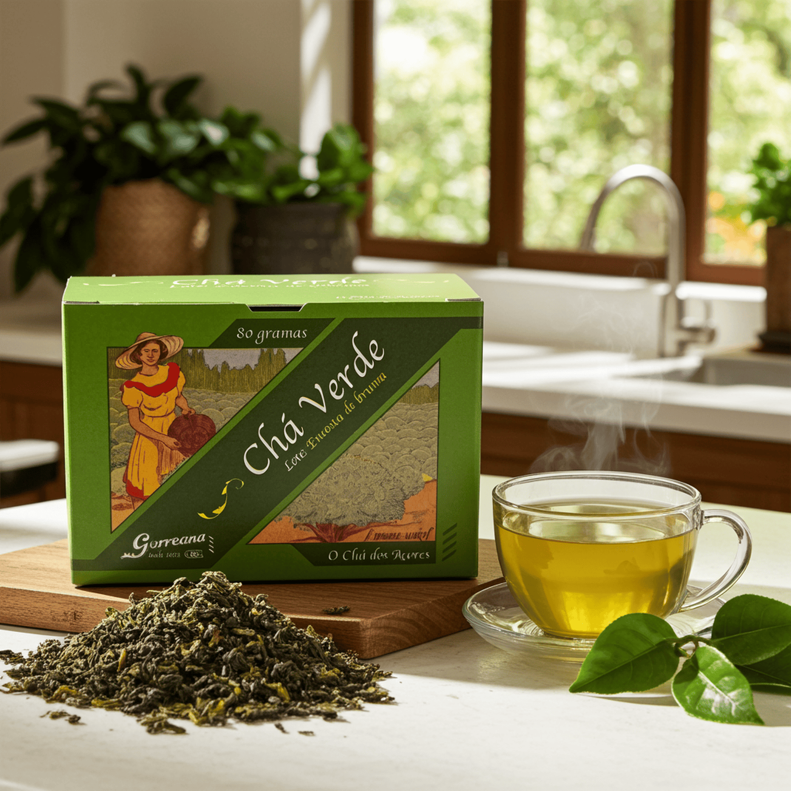 80g Premium Gorreana Green Tea Encosta de Bruma Loose Leaf from Azores Delicate