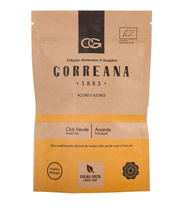 80g Gorreana Grüntee mit Azoren-Ananas – loser Tee – fruchtig & erfrischend