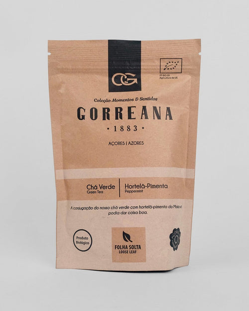 80g Gorreana Green Tea with Peppermint Loose Leaf from Azores - Fresh, Digestive