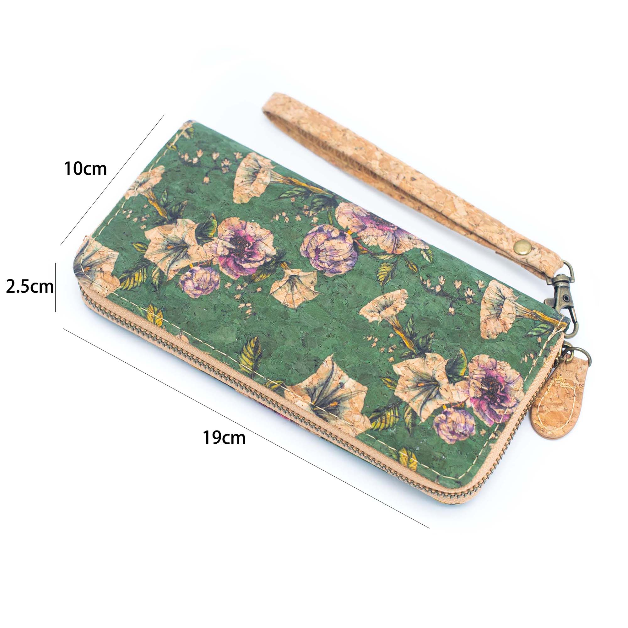 Various patterns natural cork women zipper card wallet- Vegan Cork Wallet BAG-2216