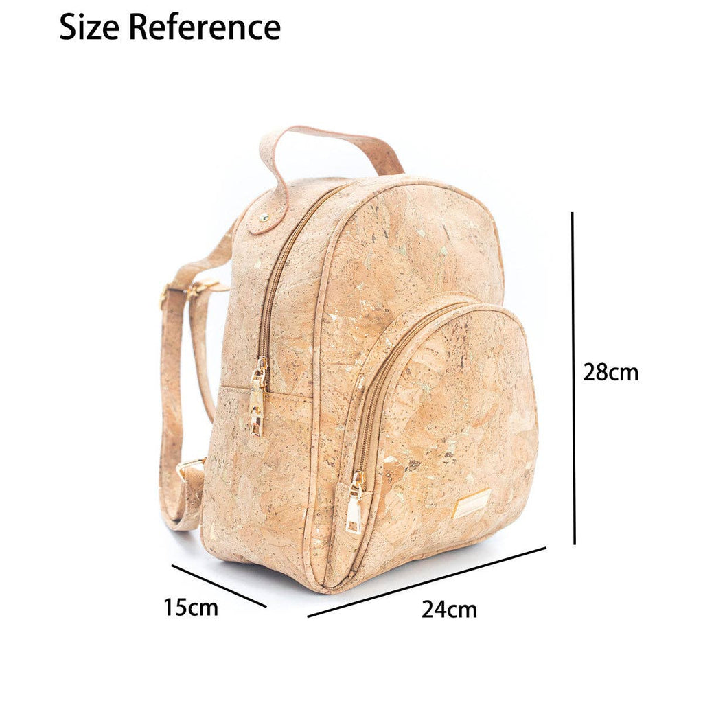 Rucksack aus Naturkork „Molten Gold“ mit Überschlag, für Damen, BAG-2260