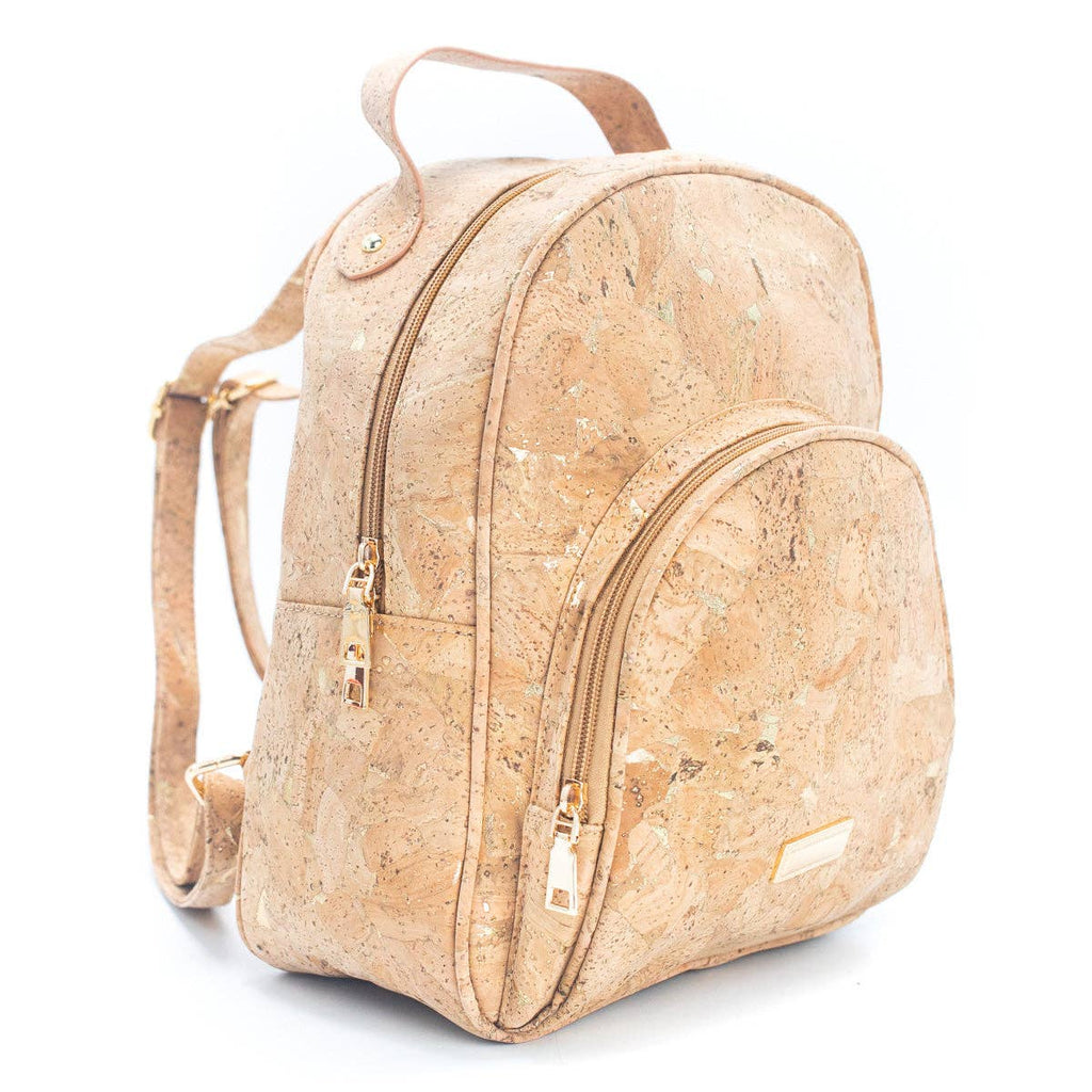Rucksack aus Naturkork „Molten Gold“ mit Überschlag, für Damen, BAG-2260