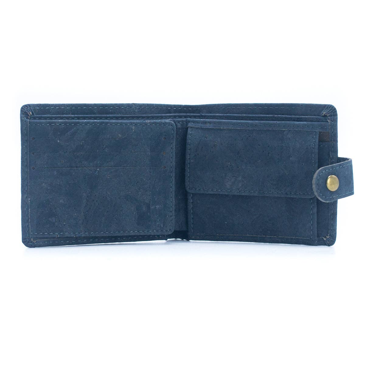 Schlankes zweifach faltbares Portemonnaie aus Kork mit Druckknopf BAG-2270-WALLET