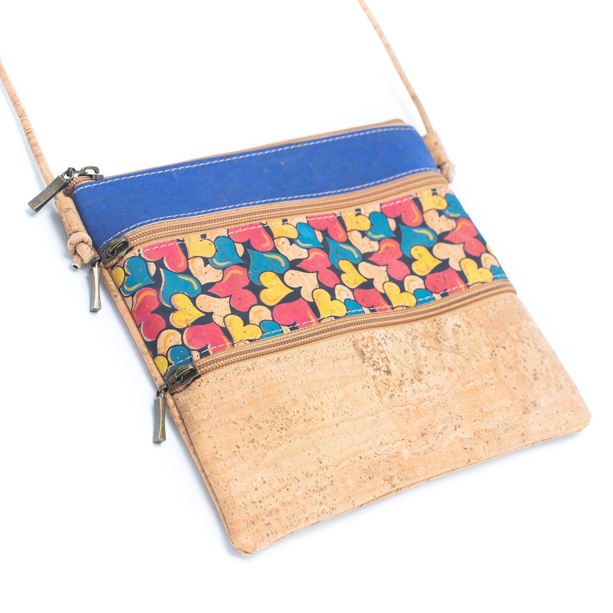 Bolso bandolera de corcho para mujer con patrón de corcho BAGP-206