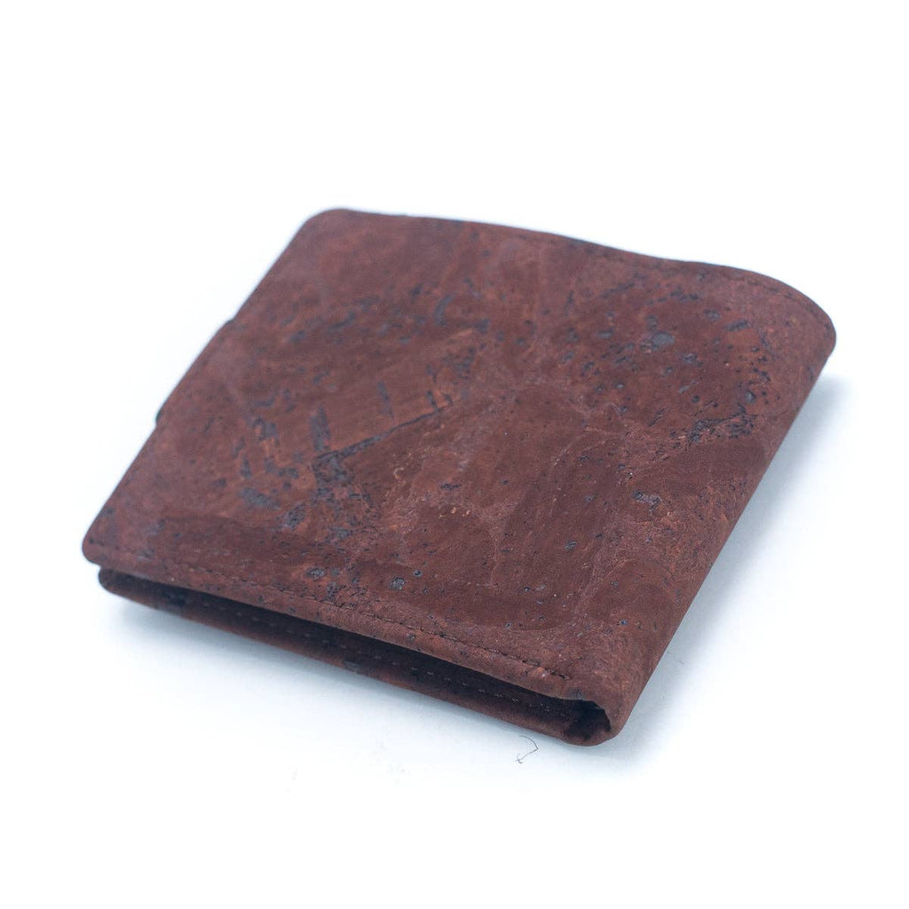 Schlankes zweifach faltbares Portemonnaie aus Kork mit Druckknopf BAG-2270-WALLET