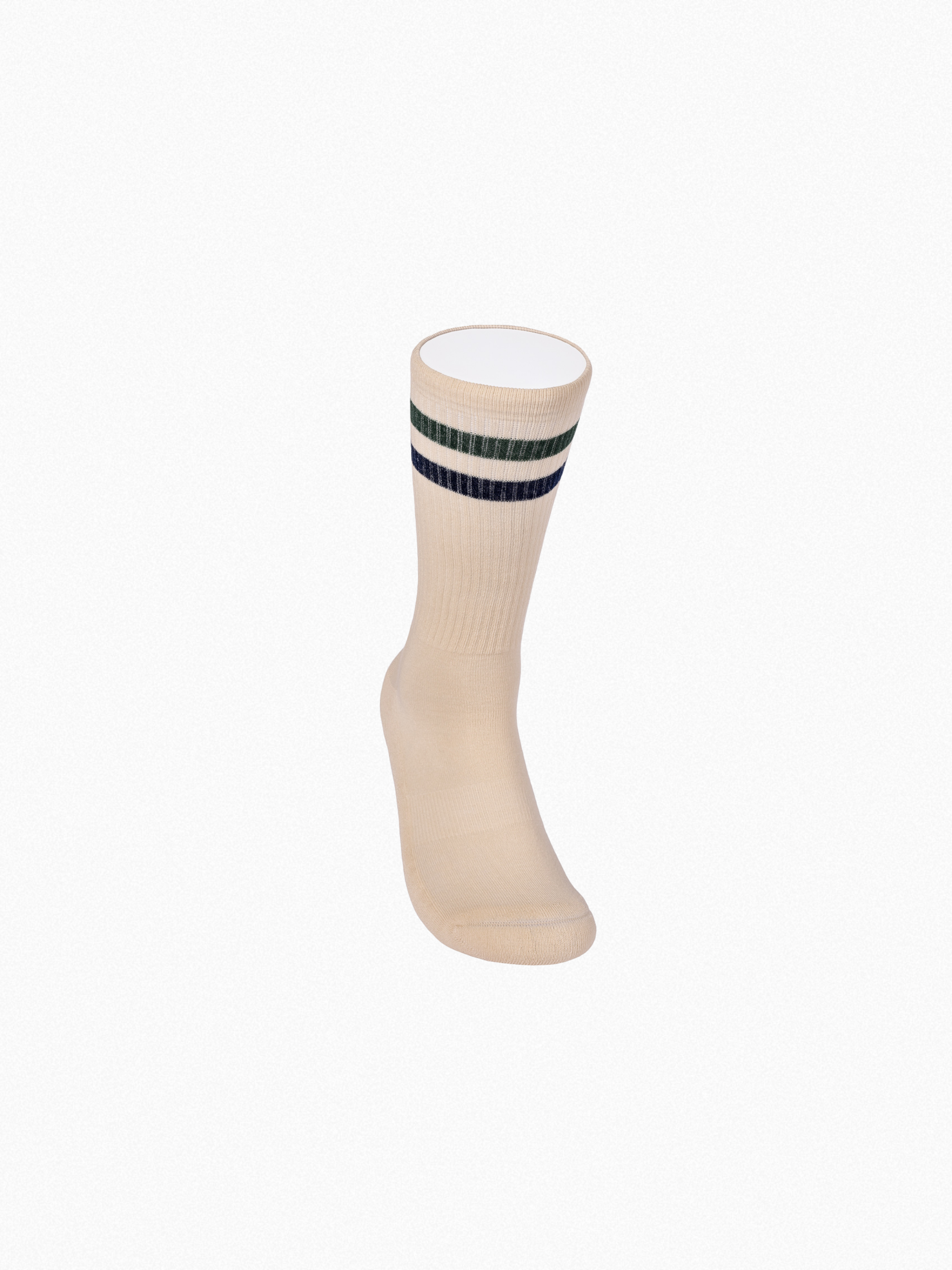 Athletic socks  - Vintage - double stripes green/blue