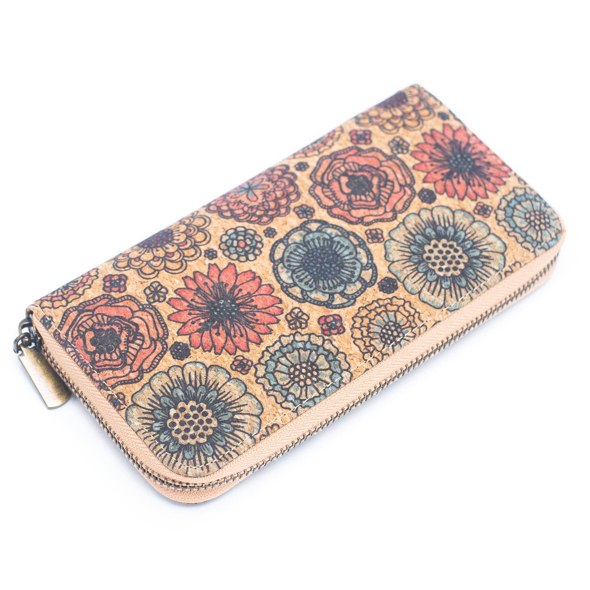 Various patterns natural cork women zipper card wallet- Vegan Cork Wallet BAG-2219