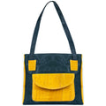 Bolso de corcho para mujer – Bolso de mano de dos tonos con bolsillo delantero BAGP-310
