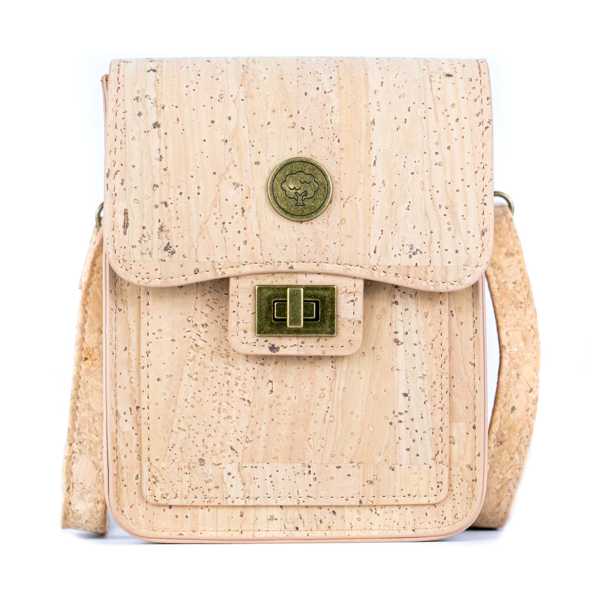 Bolso cruzado para teléfono de corcho – Corcho natural y negro BAG-2360