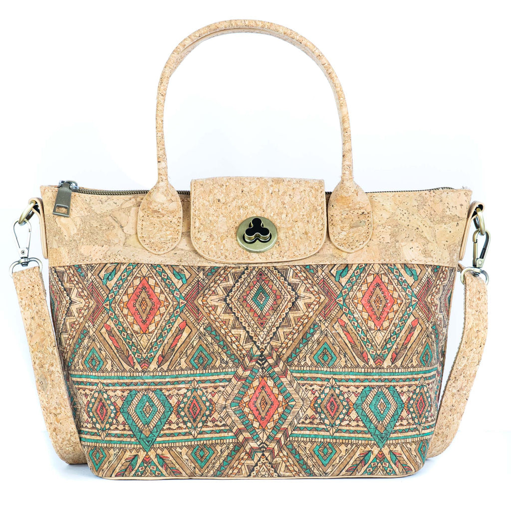 Korkhandtasche – Fliesen- und Blumenmuster BAGD-611