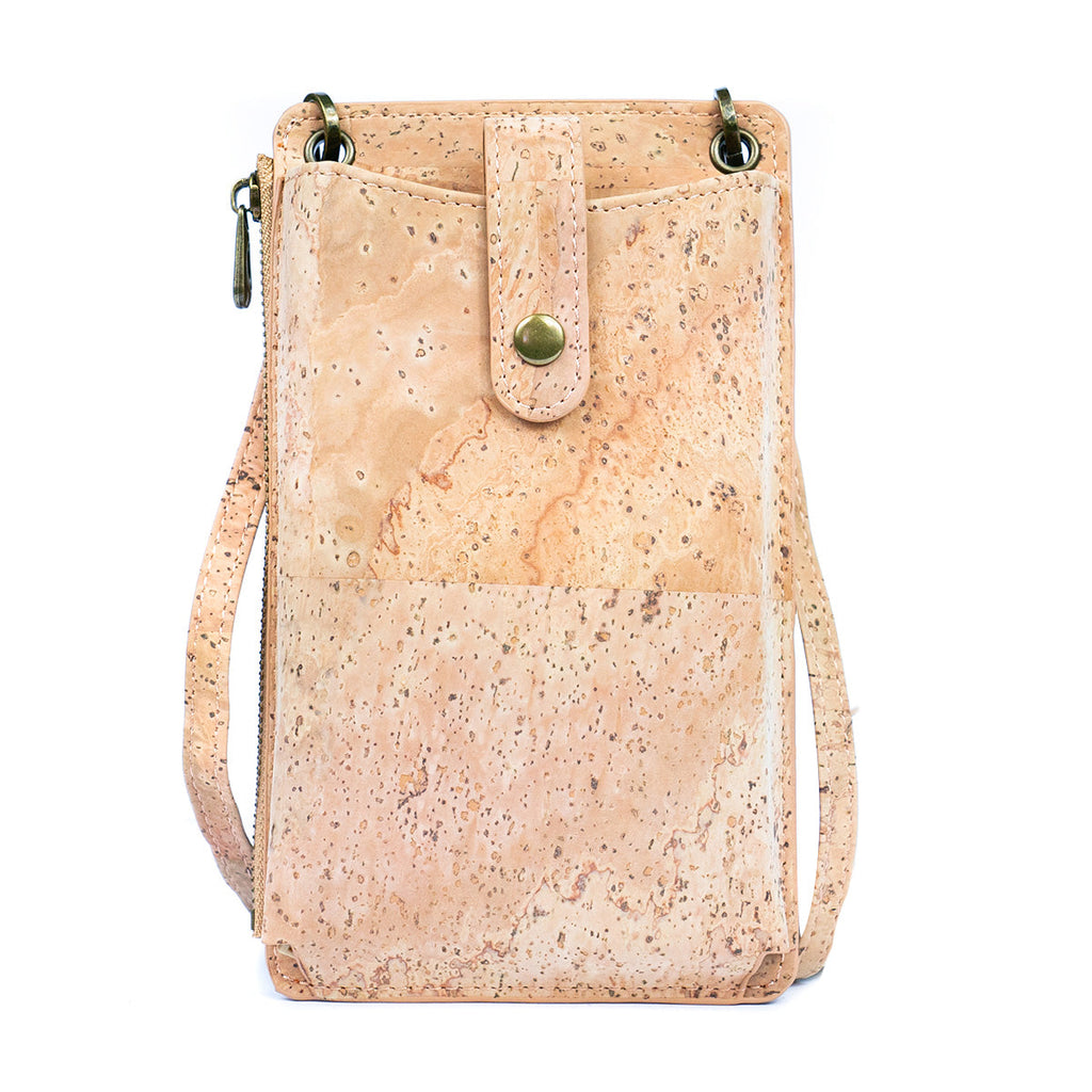Elegante Handy-Tasche für Damen aus Naturkork mit Kartenfächern BAG-2298