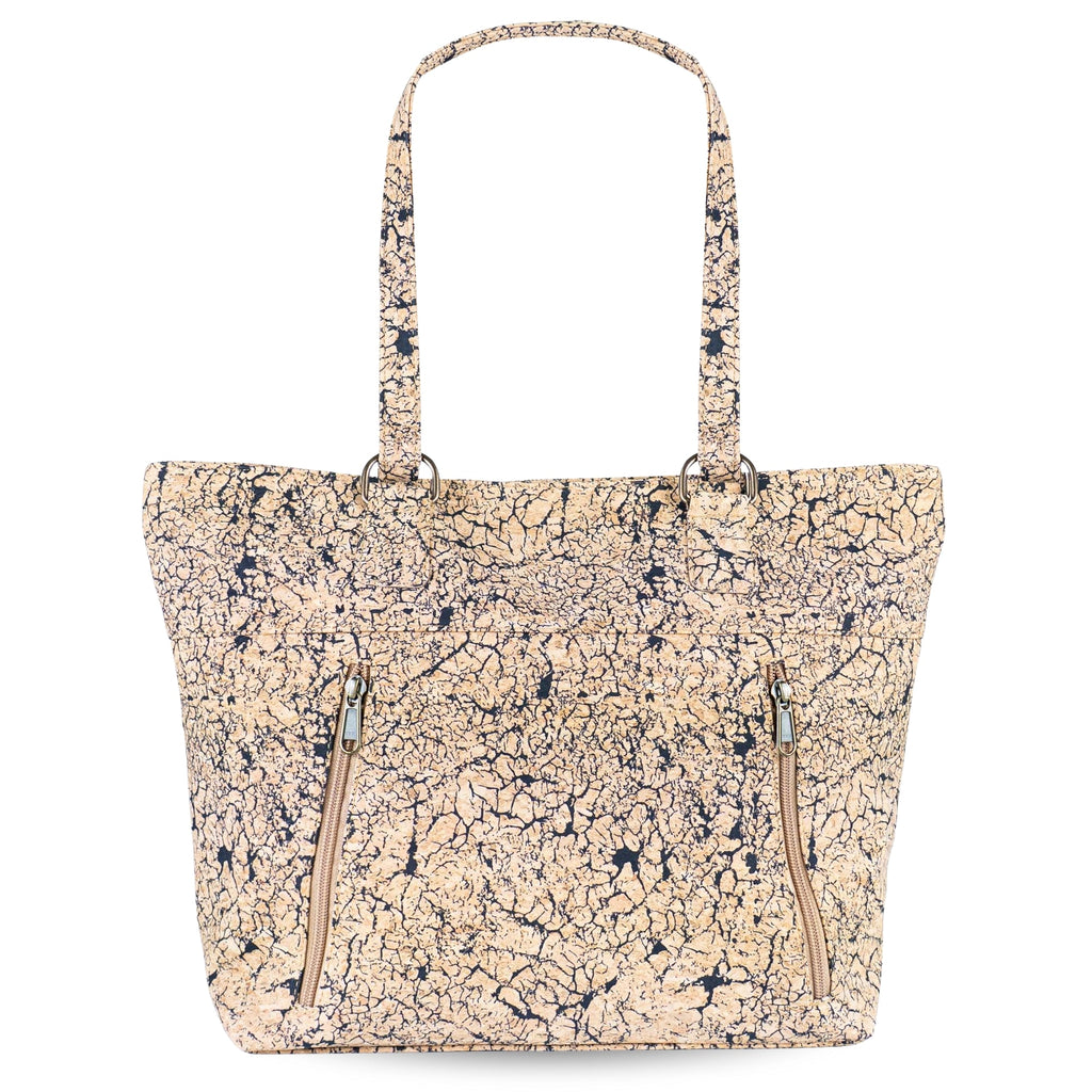 Bolso tote de corcho ecológico con estampado de mármol - Bolso de hombro de cuero vegano BAGP-340