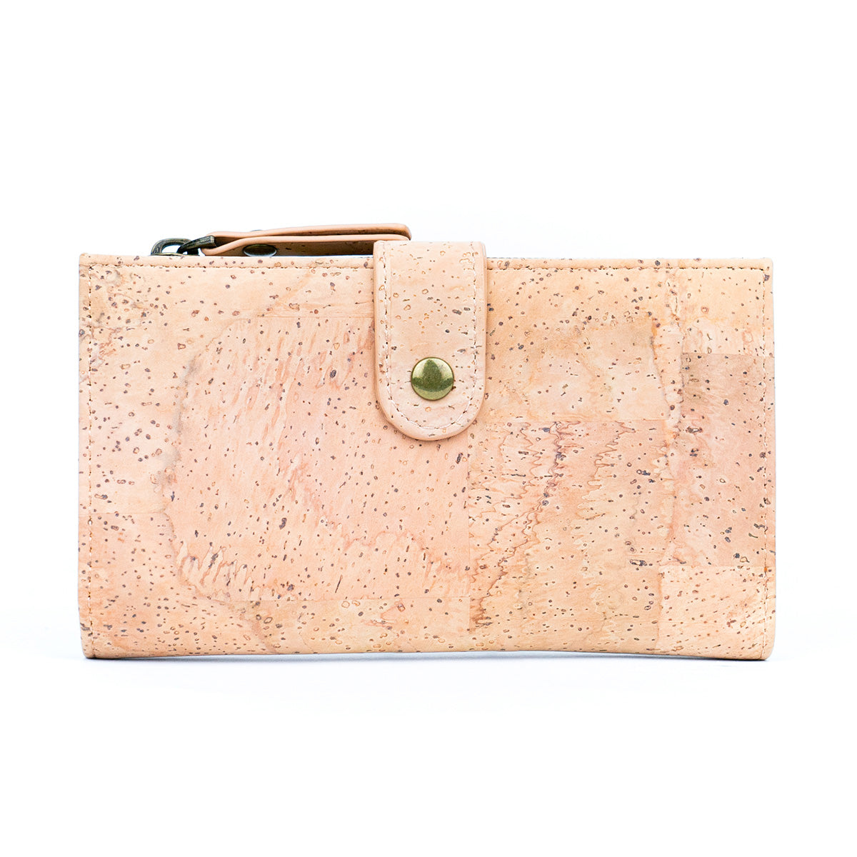 Chic Black and Natural Cork Women's Wallet with Gold Accents BAG-2303
