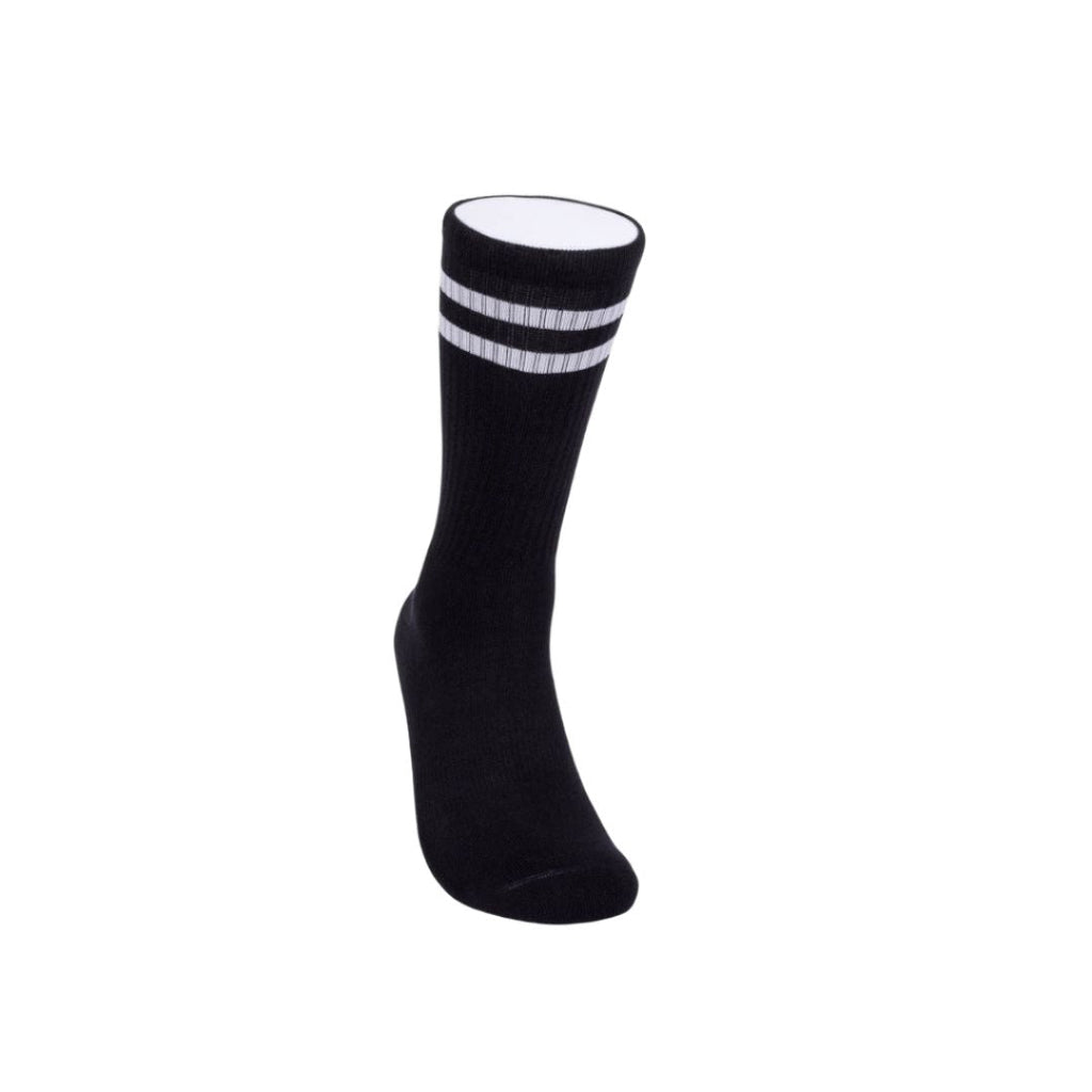 Sportsocken – Doppelstreifen Schwarz/Weiß