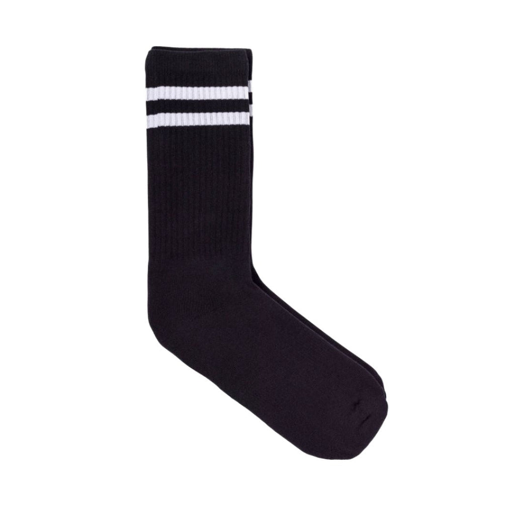 Sportsocken – Doppelstreifen Schwarz/Weiß