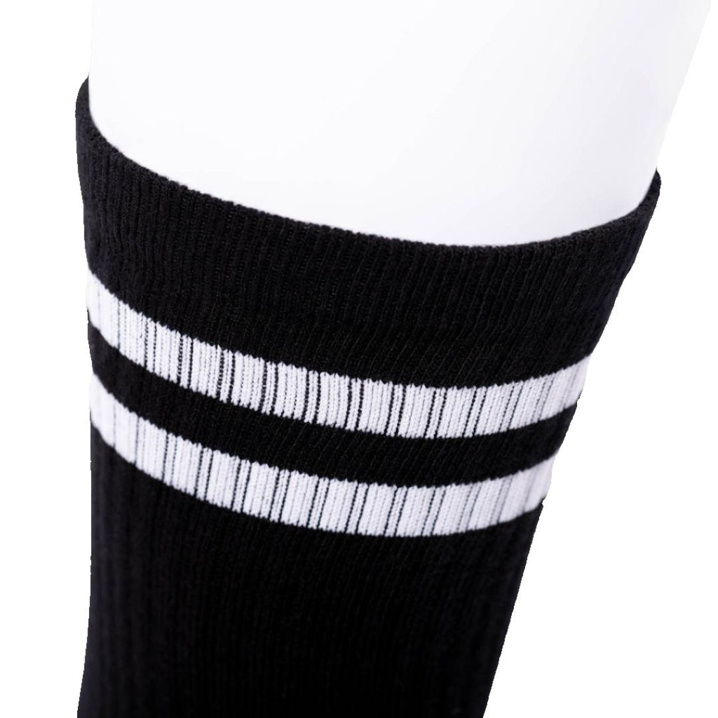 Sportsocken – Doppelstreifen Schwarz/Weiß