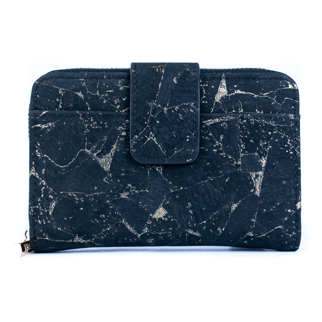 Reißverschlussbrieftasche aus Naturkork für Damen BAG-2202