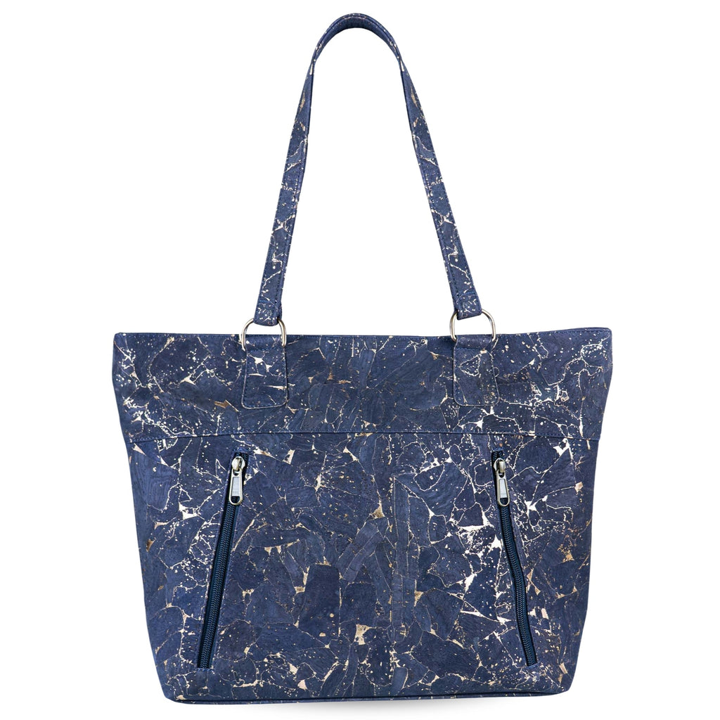 Bolso tote de corcho ecológico con estampado de mármol - Bolso de hombro de cuero vegano BAGP-340