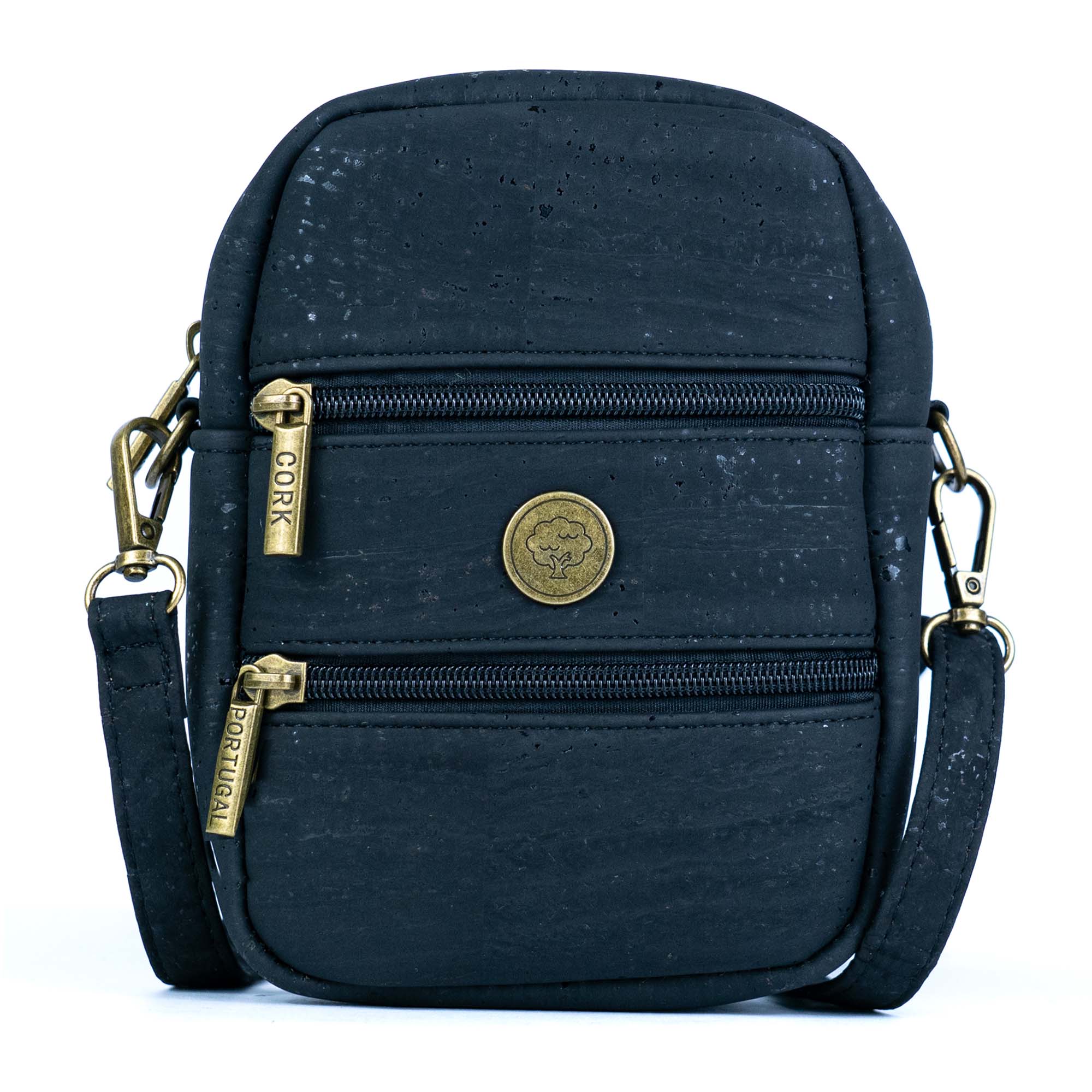 Bolso Cruzado para Teléfono de Corcho – Bandolera Vegana con Doble Cremallera BAG-2361