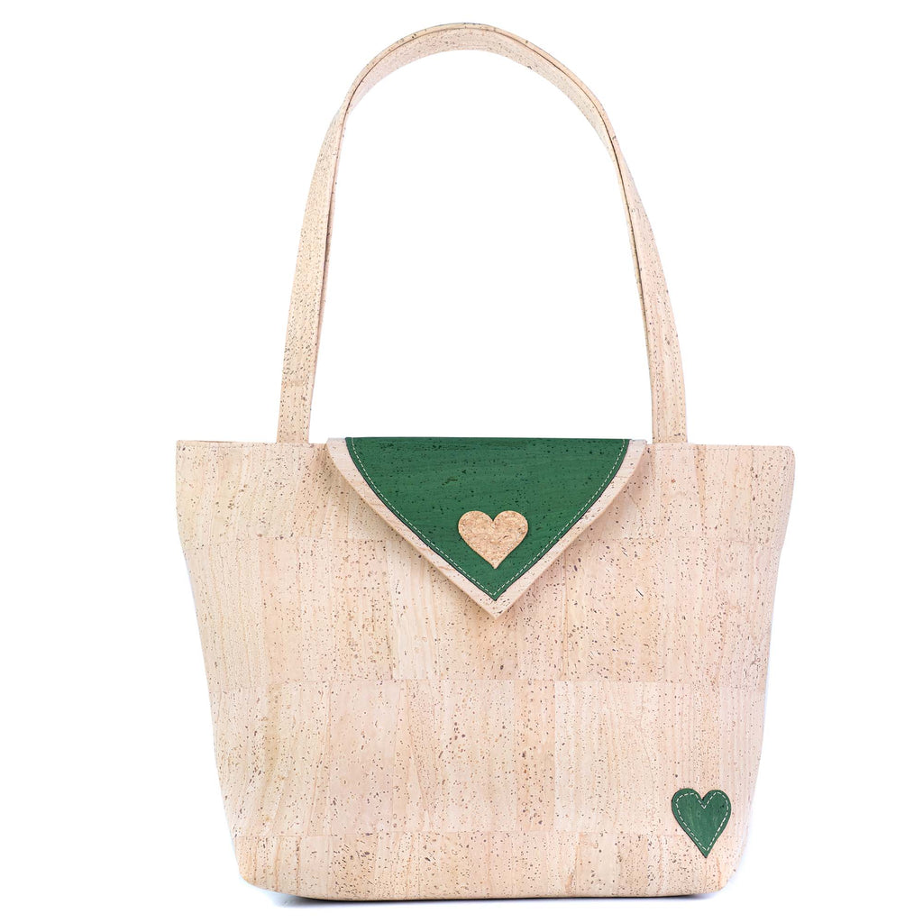 Cork Tote Bag with Heart – Eco-Friendly Vegan Shoulder Bag BAGP-358