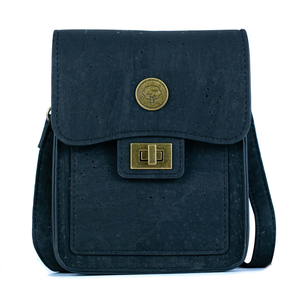 Bolso cruzado para teléfono de corcho – Corcho natural y negro BAG-2360