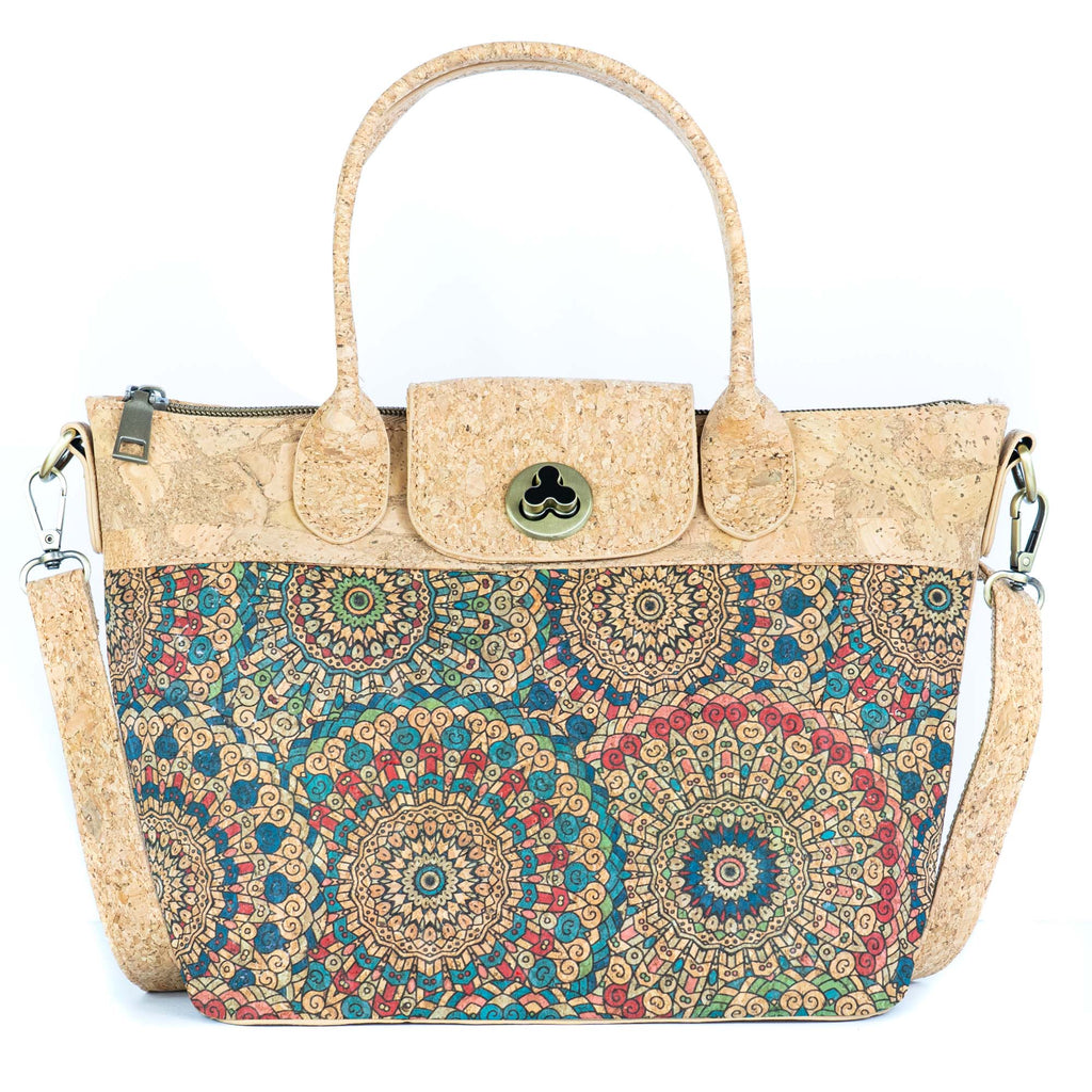 Korkhandtasche – Fliesen- und Blumenmuster BAGD-611