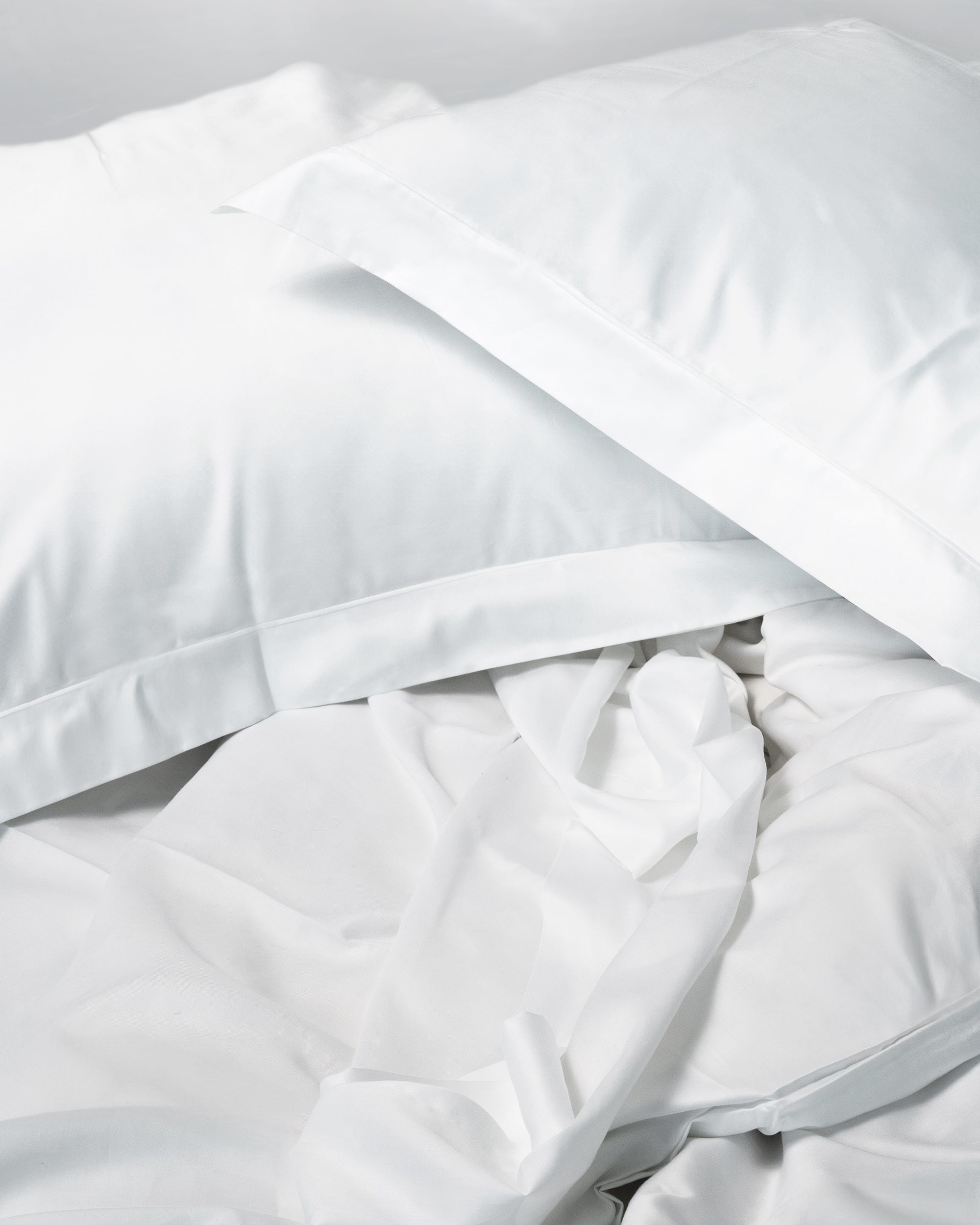Funda de almohada - satén 500 hilos (Blanco)