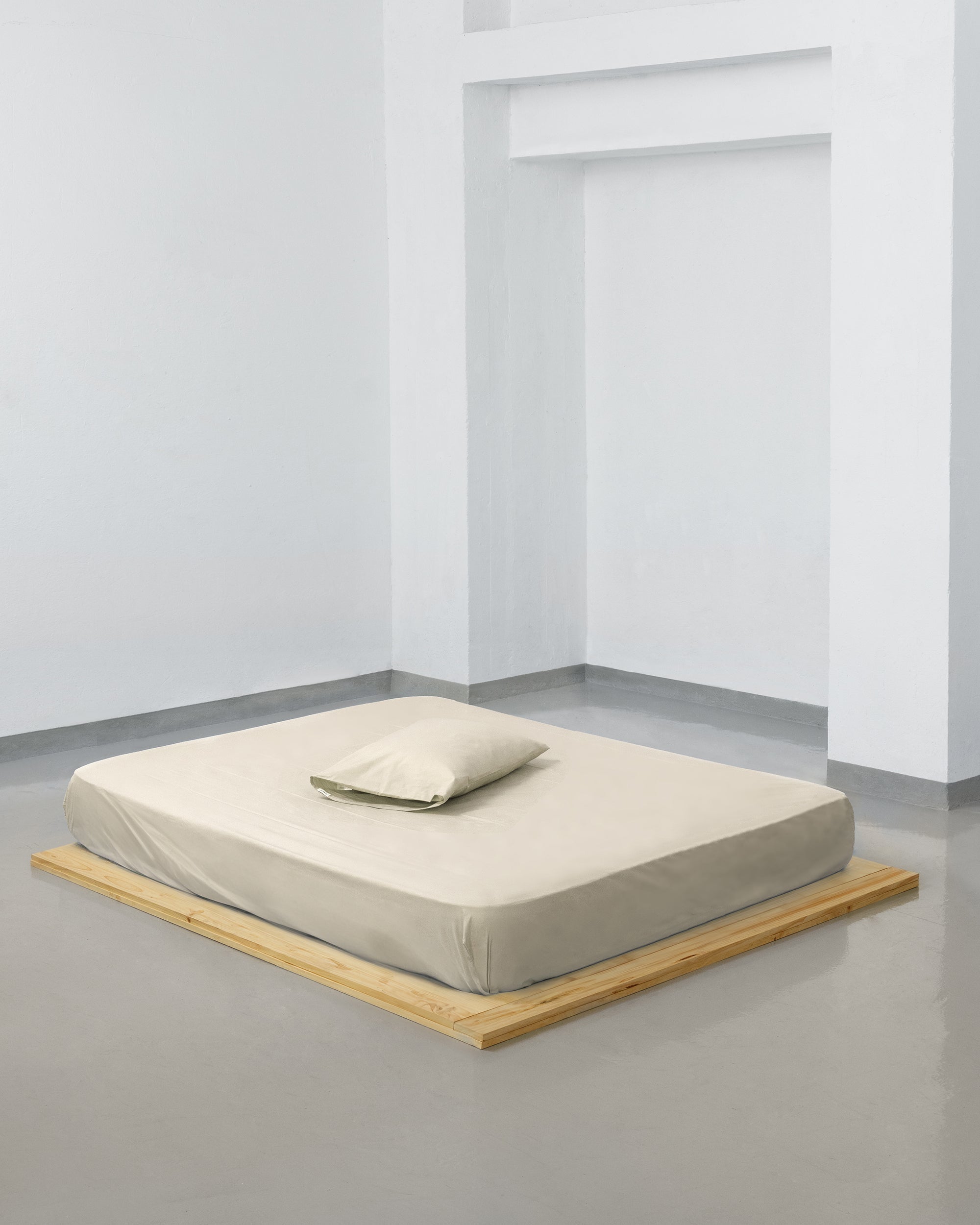 Funda de almohada - percal de 200 hilos (amarillo claro)
