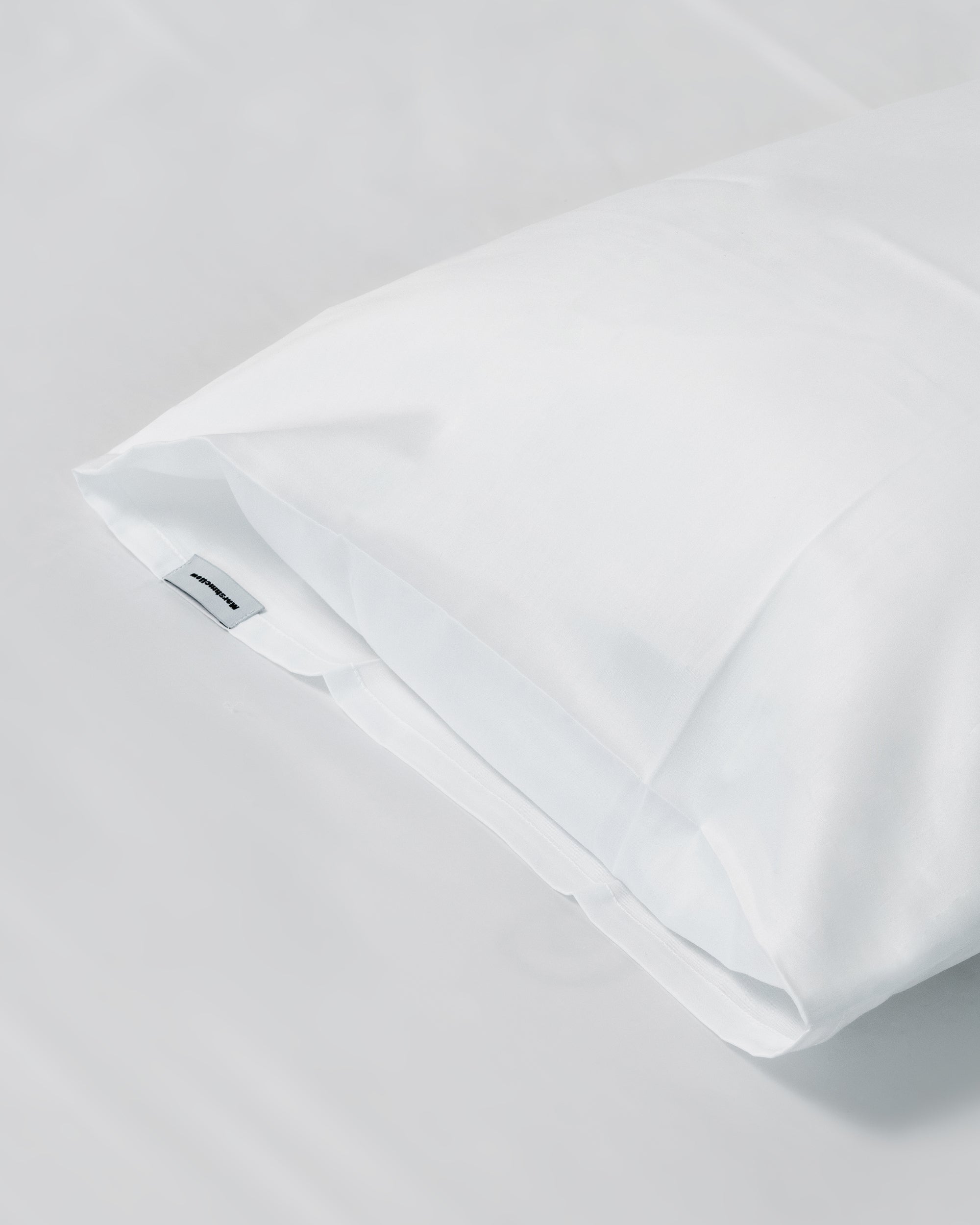 Funda de almohada - percal de 200 hilos (Blanco)