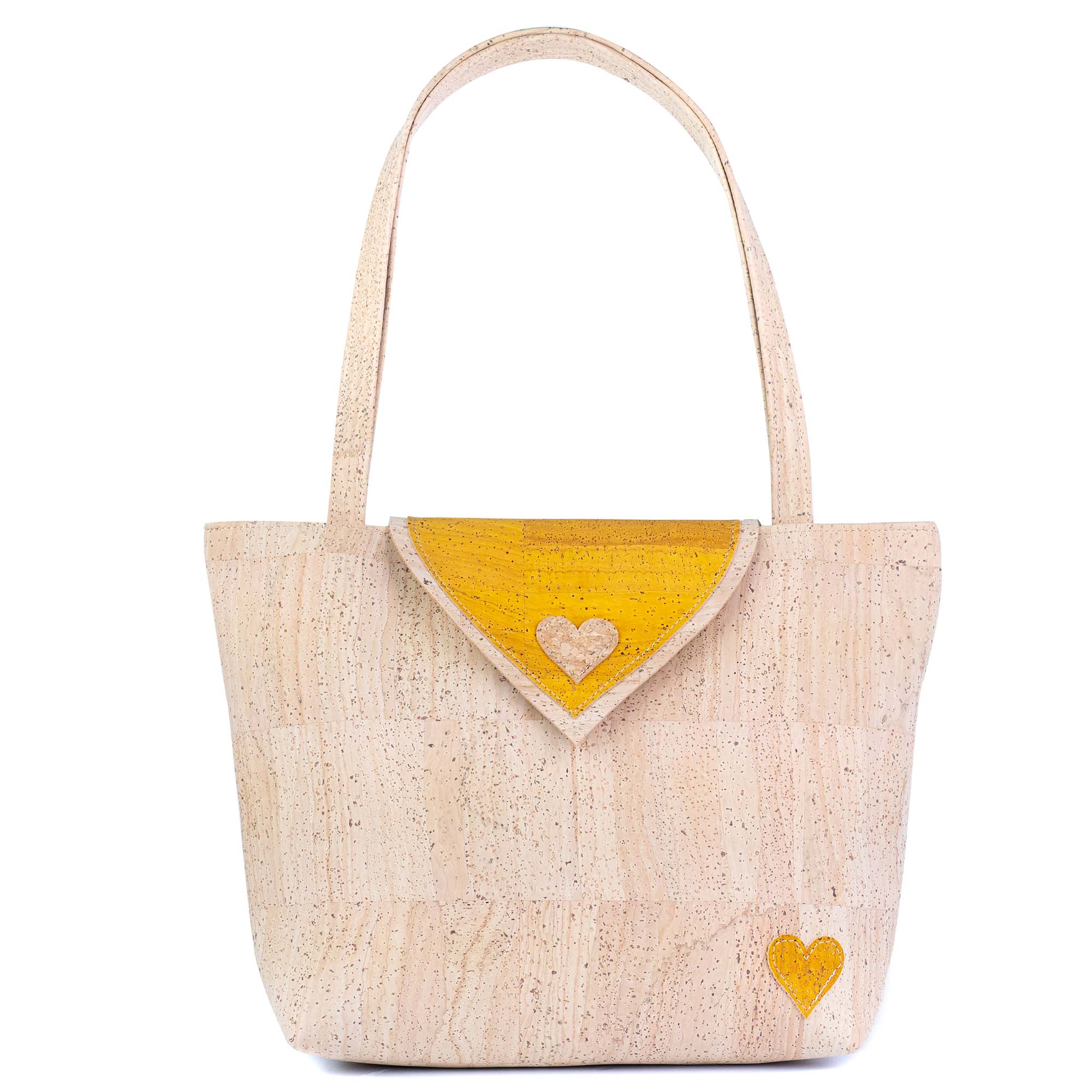 Cork Tote Bag with Heart – Eco-Friendly Vegan Shoulder Bag BAGP-358