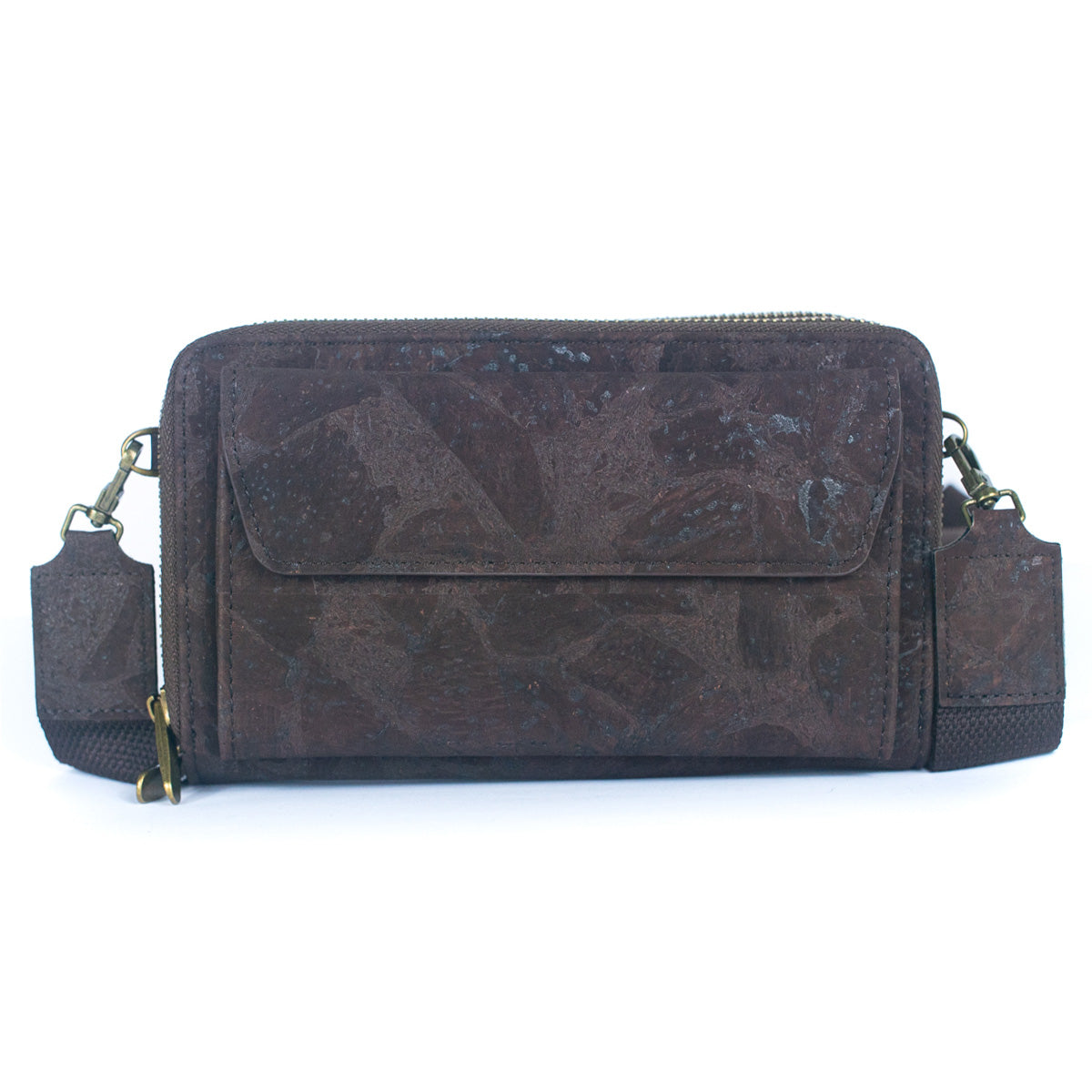 Bolso bandolera de corcho elegante con bolsillo delantero y monedero para teléfono móvil BAG-2271