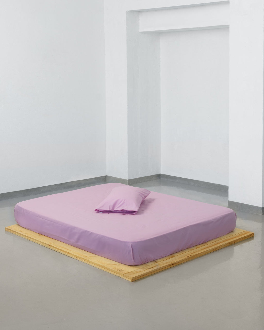 Funda de almohada - percal de 200 hilos (Rosa)