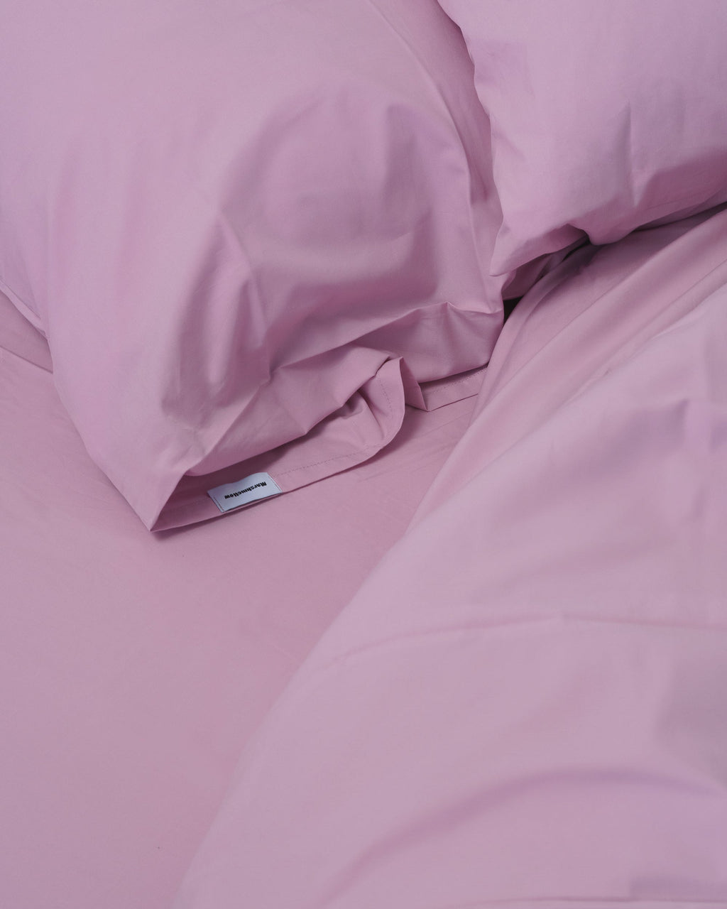 Funda de almohada - percal de 200 hilos (Rosa)