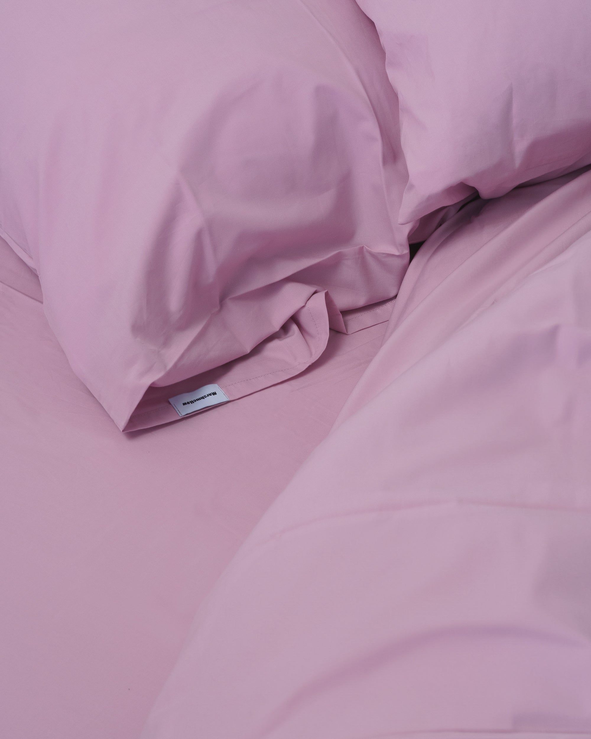 Funda de almohada - percal de 200 hilos (Rosa)