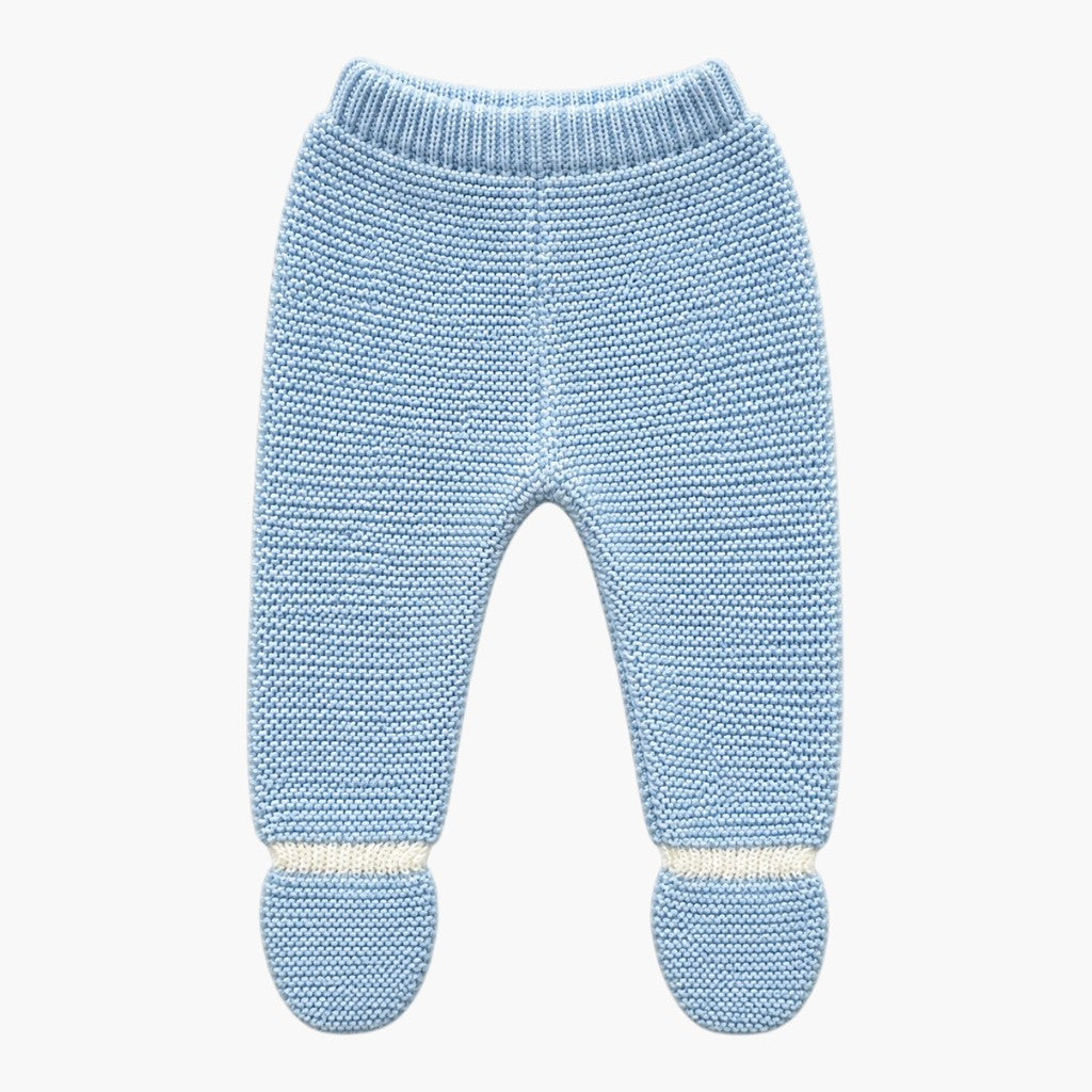 Conjunto de Malha para Bebé com Gorro Creme e Azul Céu LOLO