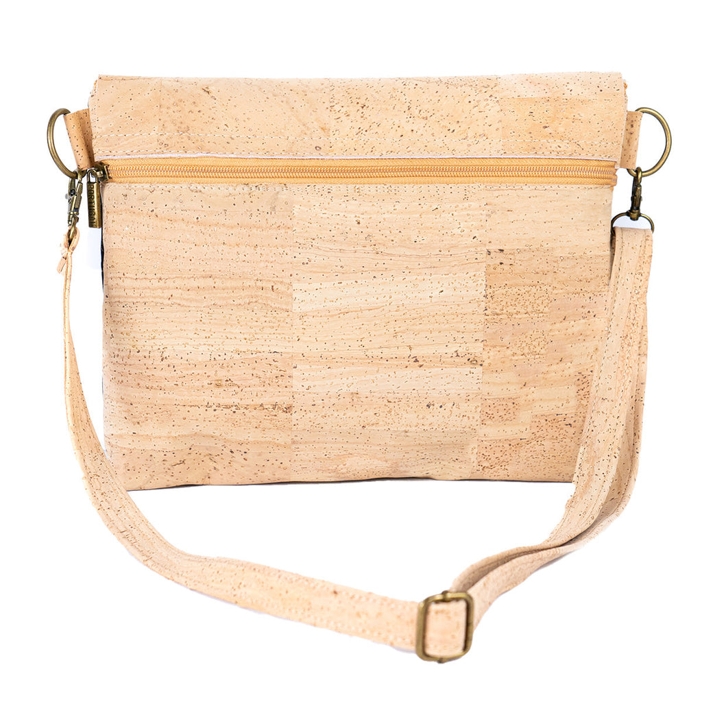 Cork Crossbody Shoulder Bag – Vegan Cork Purse with Zipper Closure | BGBP-115