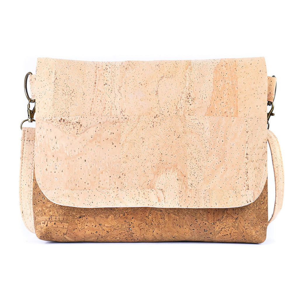 Cork Crossbody Shoulder Bag – Vegan Cork Purse with Zipper Closure | BGBP-115