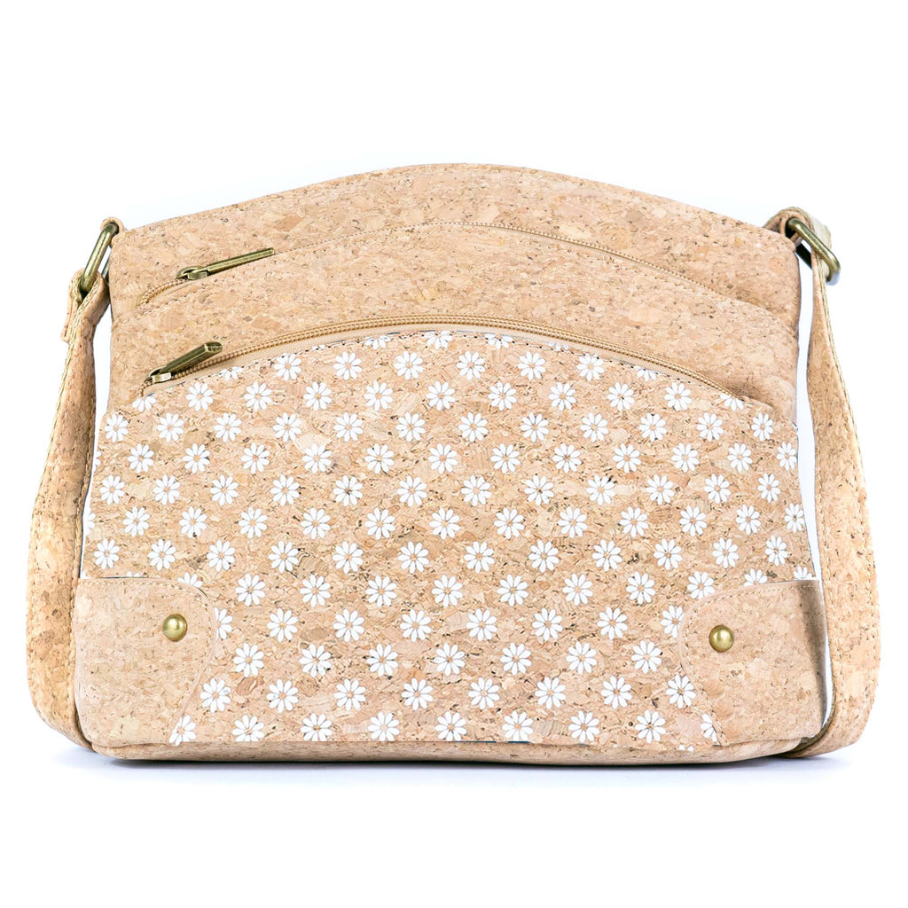 Three-Line Zipper Women's Cork  Crossbody Bag BAG-2284