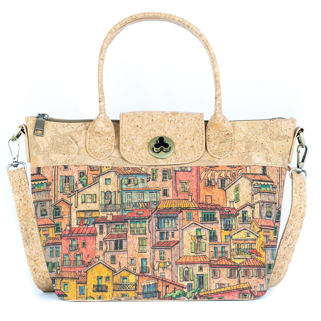 Korkhandtasche – Fliesen- und Blumenmuster BAGD-611
